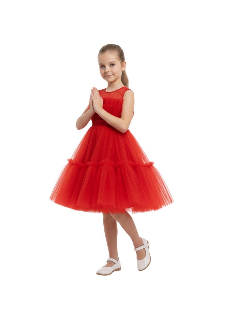 D'Daniela Layered Tulle Party Dress - Image 4